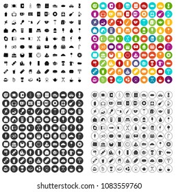 100 cafe icons set vector in 4 variant for any web design isolated on white