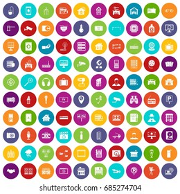 100 camera icons set color