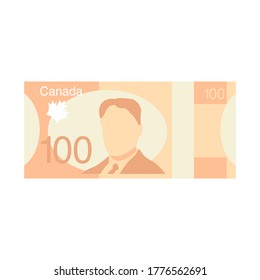 100 Canadian dollar banknote illustration.