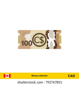100 Canadian dollar banknote illustration.