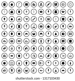 100 candy shop icons set in simple style for any design vector illustration