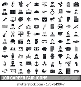 100 Career Fair Icons Set In Simple Style For Any Design Vector Illustration