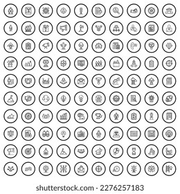 100 career icons set. Outline illustration of 100 career icons vector set isolated on white background