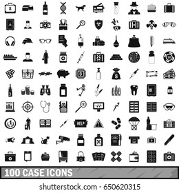 100 case icons set in simple style for any design vector illustration