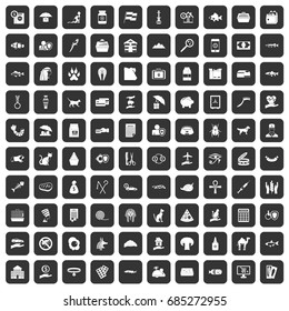 100 cat icons set black