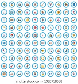 100 catcher icons set. Cartoon illustration of 100 catcher vector icons isolated on white background