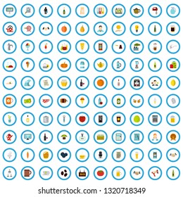 100 catering firm icons set in flat style for any design vector illustration