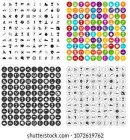 100 champion icons set vector in 4 variant for any web design isolated on white