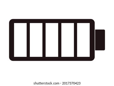 100% charged battery black icon.