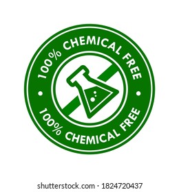 100% Chemical Free Badge Logo Template Illustration