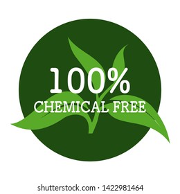 100% Chemical Free  Sign Or Stamp Symbol.