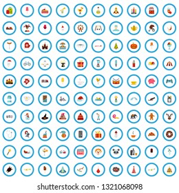 100 childhood icons set in flat style for any design vector illustration