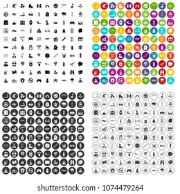 100 children activities icons set vector in 4 variant for any web design isolated on white