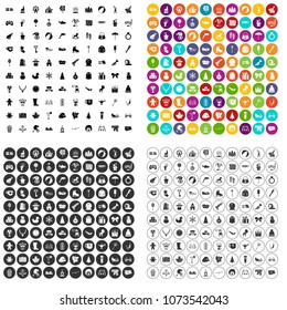 100 children icons set vector in 4 variant for any web design isolated on white