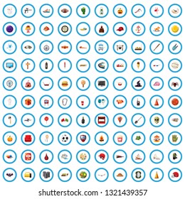 100 children leisure icons set in cartoon style for any design vector illustration