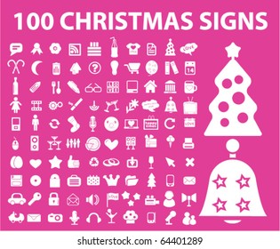 100 christmas signs. vector