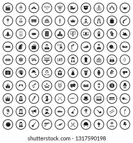 100 cinema actor icons set in simple style for any design vector illustration