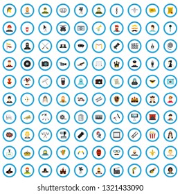 100 cinema icons set in flat style for any design vector illustration