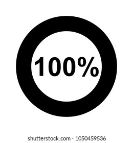 100% circle charts. Percentage infographic. Vector illustration
