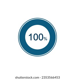 100% Circle loading icon template. 100 percent Update or loading symbol.