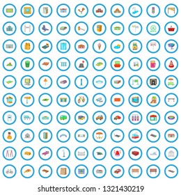 100 city element icons set in cartoon style for any design vector illustration