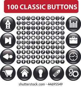 100 classic buttons. vector