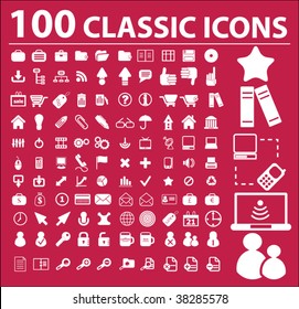 100 classic icons. vector
