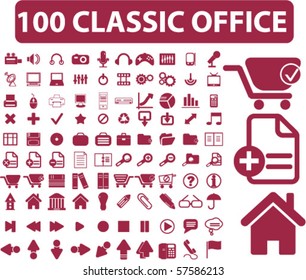 100 classic office signs. vector
