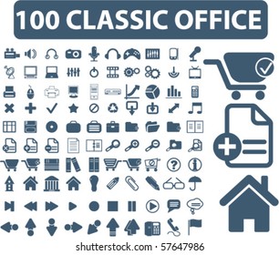 100 sinais clássicos do escritório. vetor