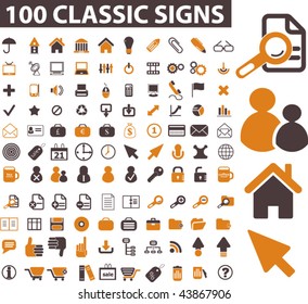 100 signos clásicos. vector