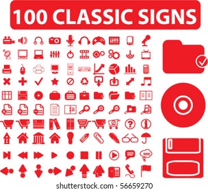 100 classic signs. vector