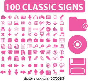 100 classic signs. vector