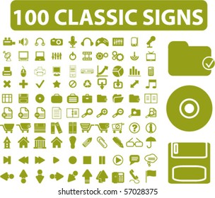100 classic signs. vector