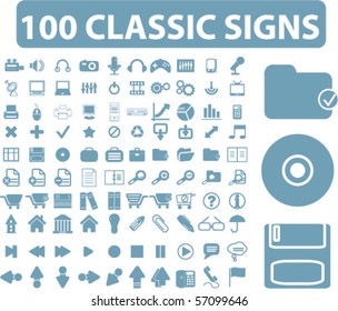 100 classic signs. vector