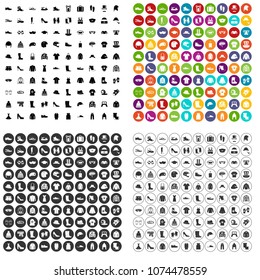 100 clothing and accessories icons set vector in 4 variant for any web design isolated on white