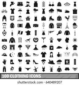 100 clothing icons set in simple style for any design vector illustration
