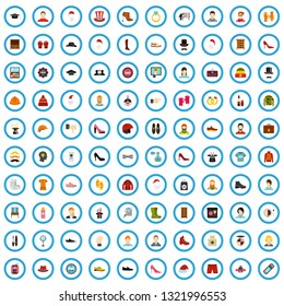 100 clothing journal icons set in flat style for any design vector illustration