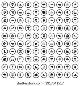 100 clouds icons set in simple style for any design vector illustration