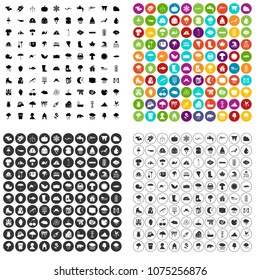 100 clouds icons set vector in 4 variant for any web design isolated on white