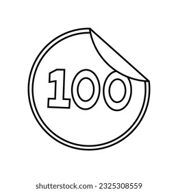Icono de moneda. 100 Signo de moneda. Ilustración vectorial sobre fondo blanco.