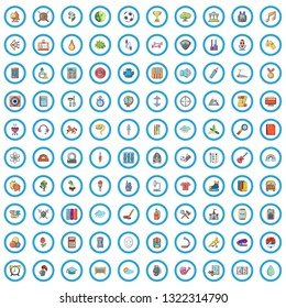100 college icons set. Cartoon illustration of 100 college vector icons isolated on white background