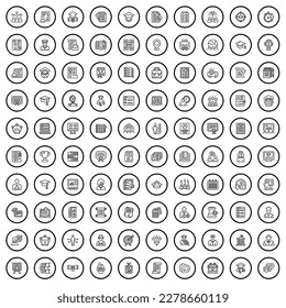 100 college icons set. Outline illustration of 100 college icons vector set isolated on white background