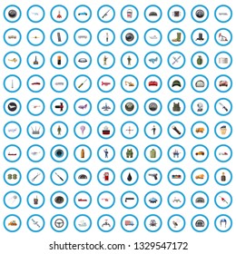 100 combat vehicles icons set in cartoon style for any design vector illustration