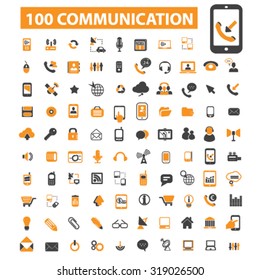 100 communication, connection icons