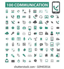 100 communication, connection icons