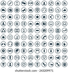 100 communication icons big universal set 