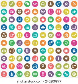 100 communication icons big universal set 