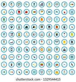 100 communication icons set in flat style for any design vector illustration