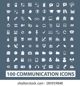 100 communication icons set. vector