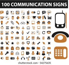 100 communication signs. vector